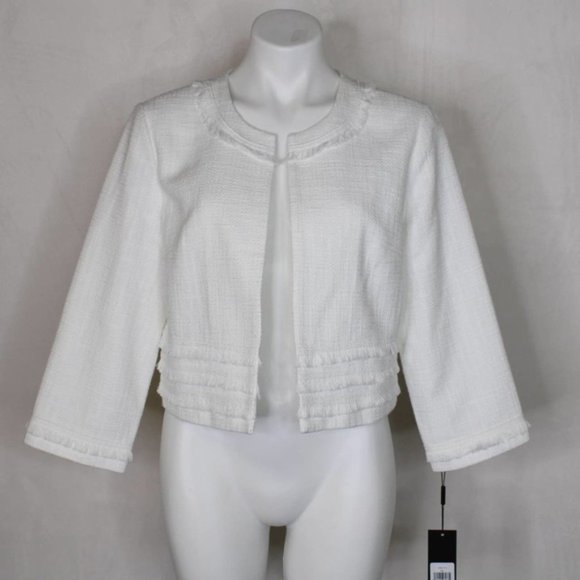 Karl Lagerfeld White Cropped Blazer Jacket - Picture 1 of 3